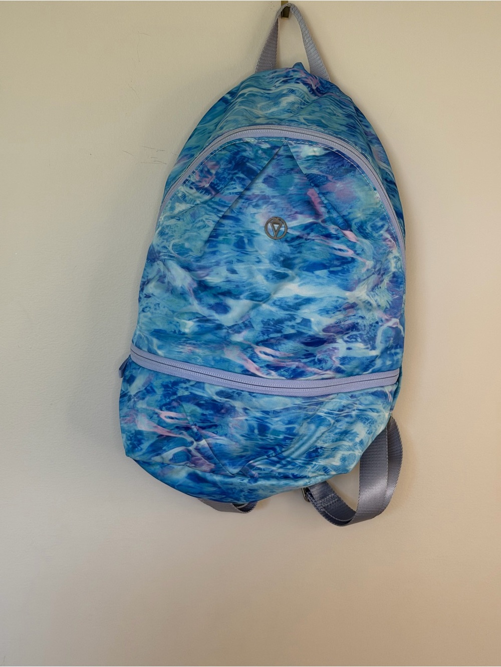 Ivivva Blue Marble Sling Backpack - Aqua Pattern